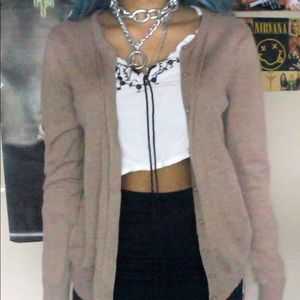 Brown button up cardigan